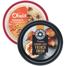 Obela+Hommus+220g+or+Red+Rock+Deli+Dips+130-190g+%26ndash%3B+From+the+Fridge