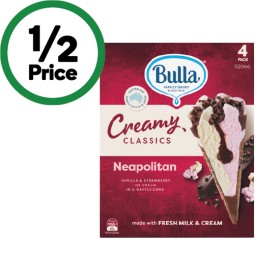 Bulla+Ice+Cream+Cones+520ml+Pk+4