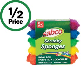 Sabco+Scrubby+Sponges+Rainbow+Pk+5