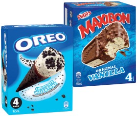Peters+Maxibon%2C+Oreo+or+Nestl%26eacute%3B+Kit+Kat+Ice+Cream+4+Pack+Selected+Varieties
