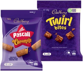 Pascall+Chocolate+Share+Bag+160%E2%80%91185g+or+Cadbury+Bitesize+120%E2%80%91150g+Selected+Varieties