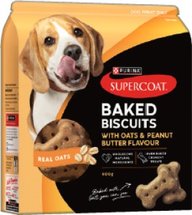 NEW-Supercoat-Baked-Biscuit-Treats-with-Oats-Peanut-Butter-Flavour-400g on sale