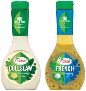 Praise-Dressing-330mL-Selected-Varieties on sale