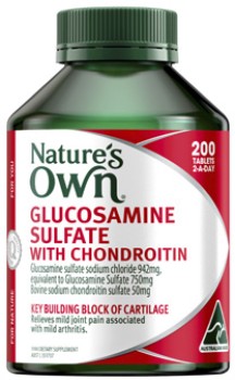 Natures-Own-Glucosamine-Sulfate-with-Chondroitin-Tablets-200-Pack on sale