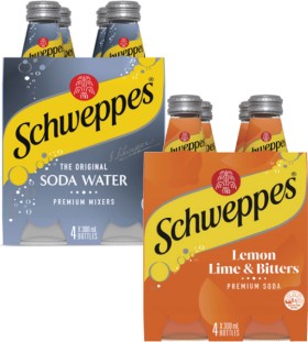 Schweppes+Mixers%2C+Soft+Drink+or+Mineral+Water+4x300mL
