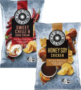 Red-Rock-Deli-Potato-Chips-150g-165g on sale