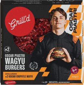 Grilld-Oscar-Piastri-Wagyu-Burgers-2-Pack-330g on sale
