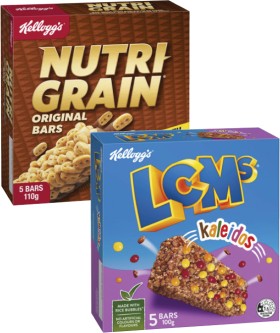 Kelloggs-LCMs-or-Nutri-Grain-Bars-5-Pack-100g-110g on sale