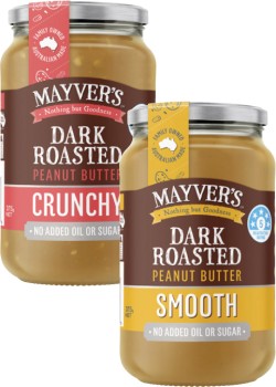 Mayvers-Dark-Roasted-Peanut-Butter-375g on sale