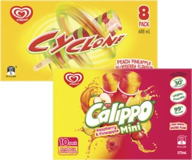 Streets+Calippo+Ice+Blocks+5+Pack-10+Pack+525mL-575mL+or+Cyclone+Sticks+8+Pack+688mL