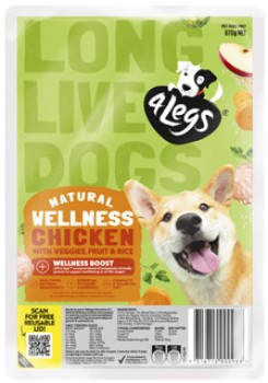 4+Legs+Natural+%2B+Wellness+Boost+Meatball+Dog+Food+Trays+870g