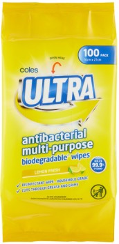 Coles+Ultra+Antibacterial+Multipurpose+Biodegradable+Wipes+100+Pack