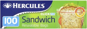 Hercules-ClickZip-Resealable-Sandwich-Bags-100-Pack on sale