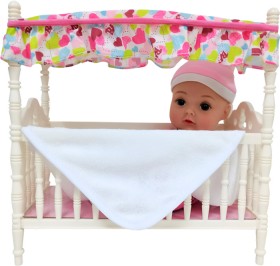 Babys-First-Canopy-Crib-With-9-Doll on sale