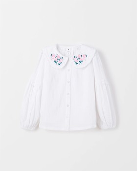 Long-Sleeve-Frill-Collar-Button-Through-Front-Blouse on sale