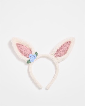 Kids-Shearling-Crochet-Flowers-Bunny-Ears-Headband on sale