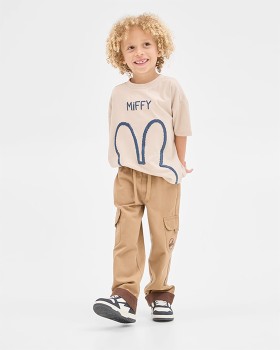 Australian-Cotton-Blend-Elastic-Waistband-Cargo-Pants-Tan on sale