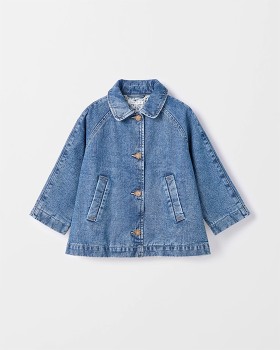 Denim+Long+Sleeve+Button+Front+Jacket