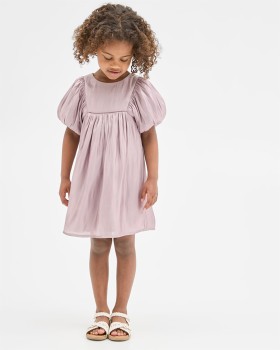 Satin-Puff-Sleeve-Bow-Detail-Occasion-Dress on sale