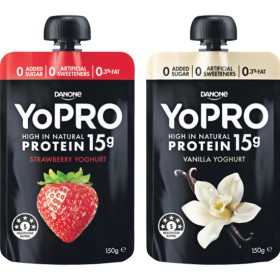 YoPRO-High-Protein-Yoghurt-Pouch-150g-From-the-Fridge on sale