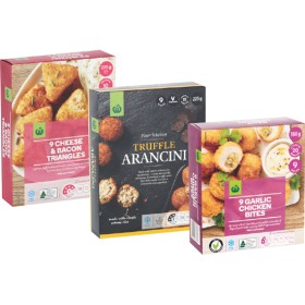 Woolworths+Bite+Size+Variety+Packs+200-360g+or+Woolworths+Finer+Selection+Entertaining+Varieties+225-250g