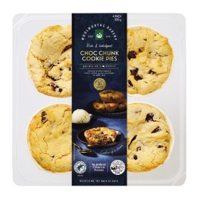 NEW-Woolworths-Choc-Chunk-Cookie-Pies-Pk-4 on sale