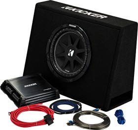 Kicker-10-Subwoofer-in-Slim-Enclosure-Plus-Amplifier-Wiring-Kit on sale