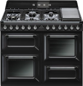 Smeg+110cm+%26%23039%3BVictoria%26%23039%3B+Dual+Fuel+Black+Freestanding+Cooker