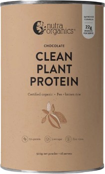 Nutra+Organics+Clean+Plant+Protein+Powder+Chocolate+500g