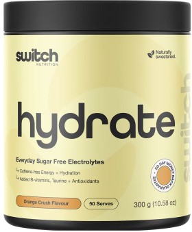 Switch-Nutrition-Hydrate-Sugar-Free-Electrolytes-Orange-300g on sale
