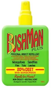 Bushman+Plus+20%25+Deet+Insect+Repellent+with+Sunscreen+Pump+Spray+100ml