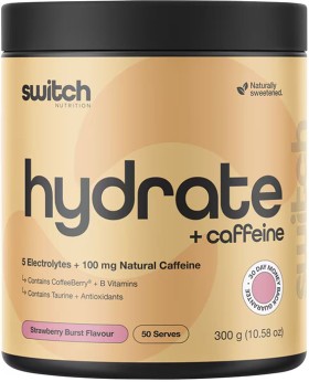 Switch+Nutrition+Hydrate+%2B+Caffeine+Strawberry+Burst+300g
