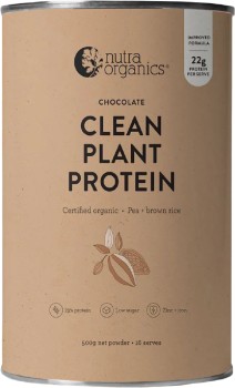 Nutra+Organics+Clean+Plant+Protein+Powder+Chocolate+500g