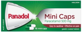 Panadol+Mini+Caps+500mg+Paracetamol+16+Pack