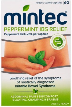 Mintec+IBS+Relief+Peppermint+Oil+0.2ml+60+Capsules