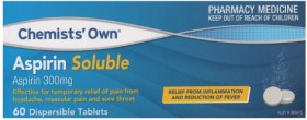 Chemists+Own+Aspirin+Soluble+300mg+60+Tablets