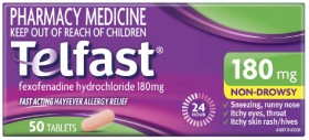 Telfast+Fast+Acting+Hayfever+Allergy+Relief+180mg+50+Tablets