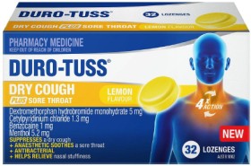 Duro-Tuss-Dry-Cough-Plus-Sore-Throat-Lemon-Lozenges-32-Pack on sale