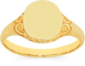 9ct-Gold-Filigree-Oval-Signet-Ring on sale