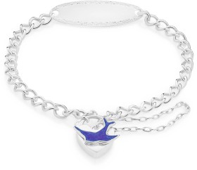 Sterling-Silver-15cm-Bluebird-Padlock-Identity-Bracelet on sale