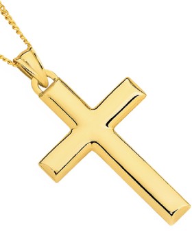 9ct-Gold-Polished-Cross-Pendant on sale