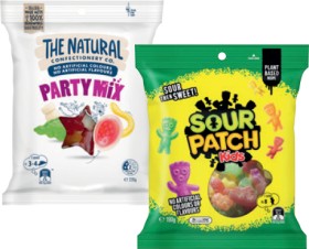 The-Natural-Confectionery-Co-130230g-Sour-Patch-Kids-Bag-190g-or-Pascall-Lollies-150300g-Selected-Varieties on sale