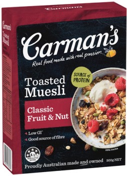Carmans-Muesli-500g-Selected-Varieties on sale