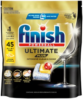 Finish-Ultimate-Plus-All-in-One-Dishwashing-Tablets-Lemon-Sparkle-45-Pack on sale