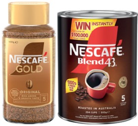 Nescaf%26eacute%3B+Blend+43+Instant+Coffee+500g+or+Gold+Original+400g+Selected+Varieties