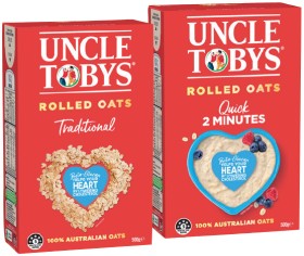 Uncle-Tobys-Traditional-or-Quick-Rolled-Oats-500g on sale