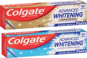 Colgate-Advanced-Whitening-Tartar-or-Max-Fresh-Toothpaste-115g on sale