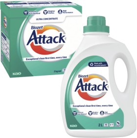 Biozet+Attack+Regular+Laundry+Liquid+2+Litre+or+Powder+2kg
