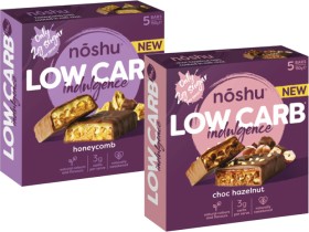 NEW+Noshu+Low+Carb+Indulgence+Honeycomb+or+Choc+Hazelnut+Bars+150g