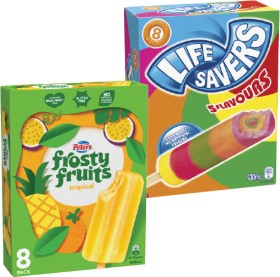 Peters+Frosty+Fruits+Sticks+6+Pack-8+Pack+420mL-600mL+or+Lifesavers+Icy+Poles+8+Pack+530mL